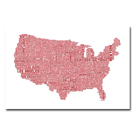 Michael Tompsett 'US City Map XIV' Canvas Art,16x24